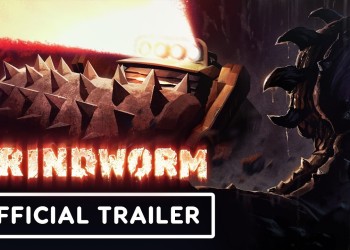 Grindworm trailer still: the opening frame of the official YouTube video.