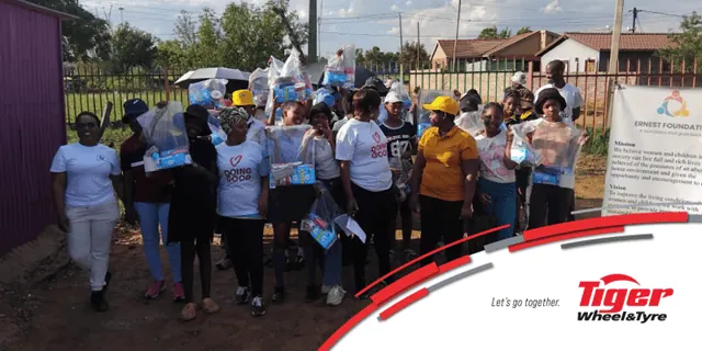 Group with Tiger Wheel & Tyre funded menstrual packs - Saffarazzi Group with Tiger Wheel & Tyre funded menstrual packs