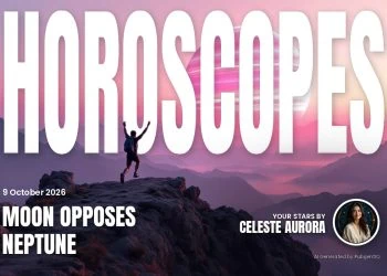 Moon Opposes Neptune: Horoscope Art for 9 October 2026 - Saffarazzi Moon Opposes Neptune - Horoscopes and Lucky Numbers for 9 October 2026