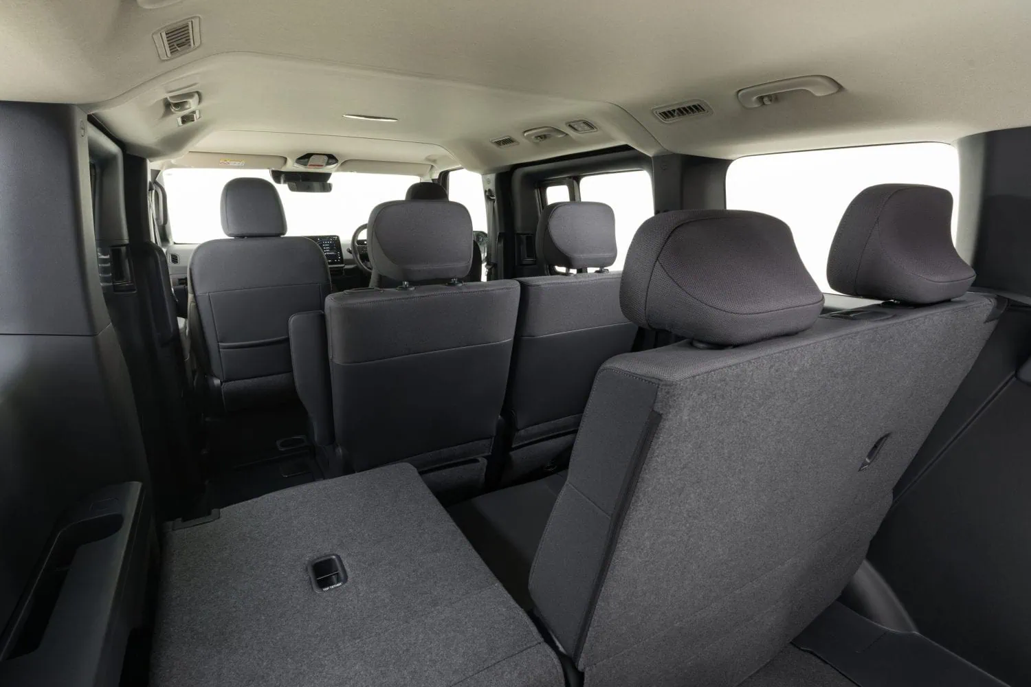 Kia PV5 Passenger cabin with third row folded - Saffarazzi Kia PV5 Passenger cabin with third row folded