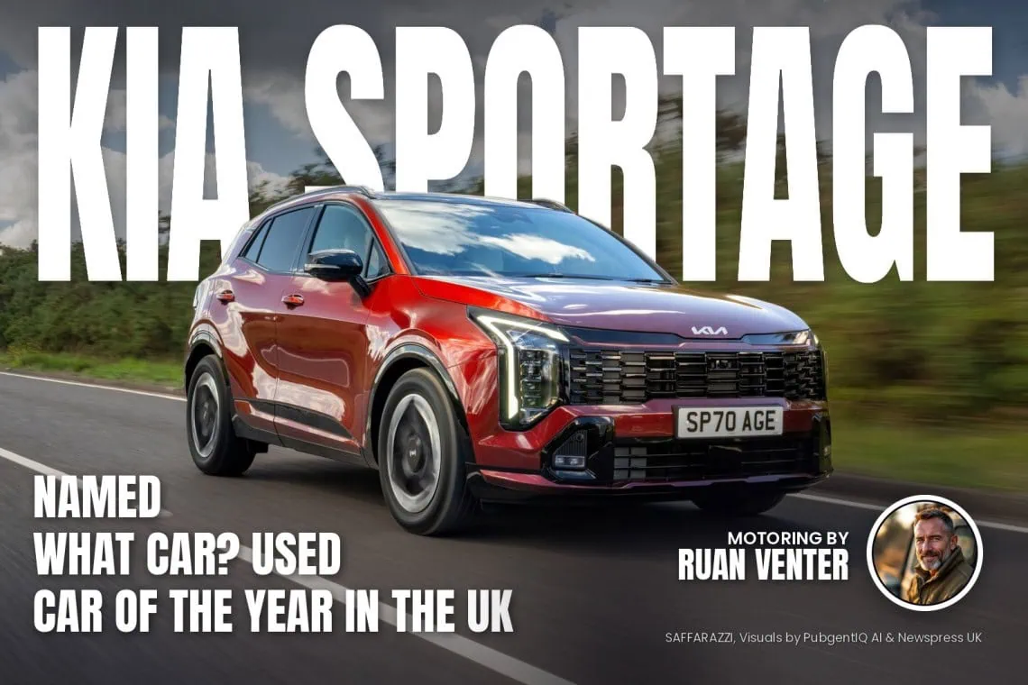 UK Motoring: Kia Sportage named What Car? Used - Saffarazzi Kia Sportage magazine cover: Named What Car? Used Car of the Year in the UK, with the writer's by-line.