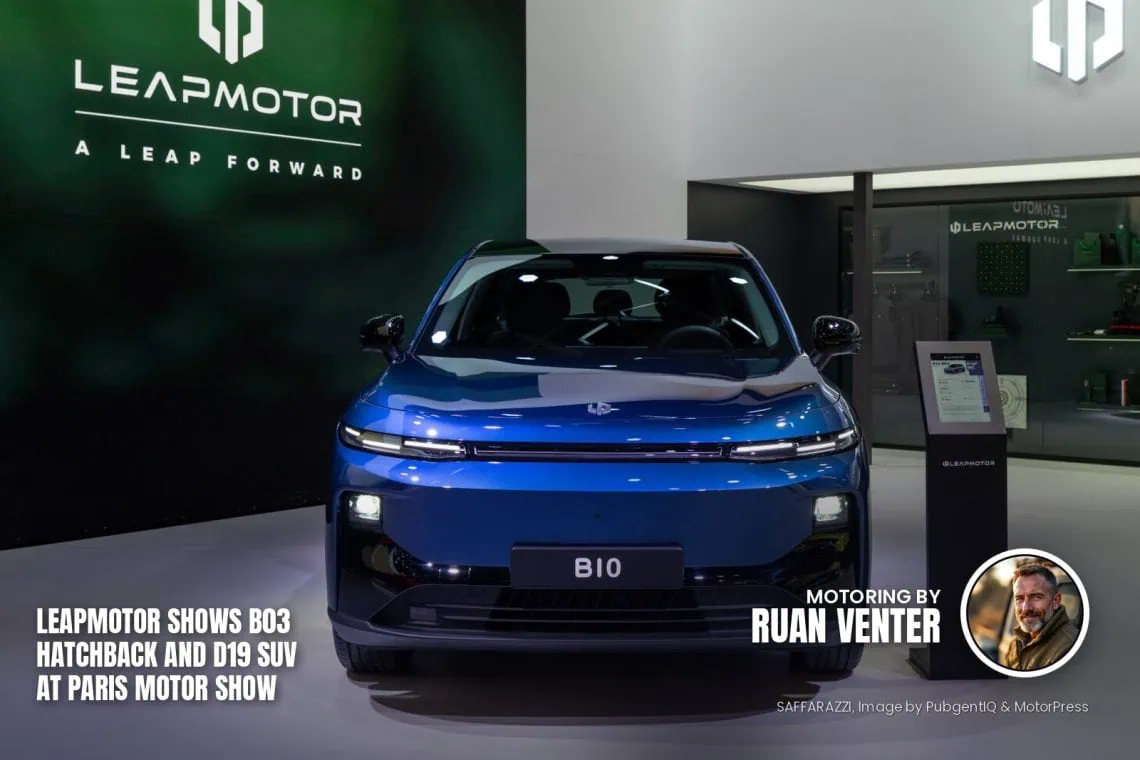 Leapmotor B10 SUV front view on show stand - Saffarazzi Leapmotor B10 SUV front view on show stand