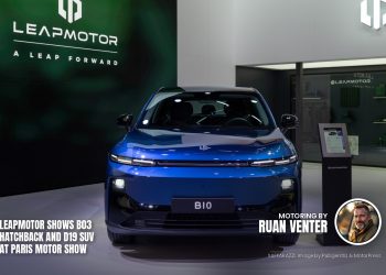 Leapmotor B10 SUV front view on show stand