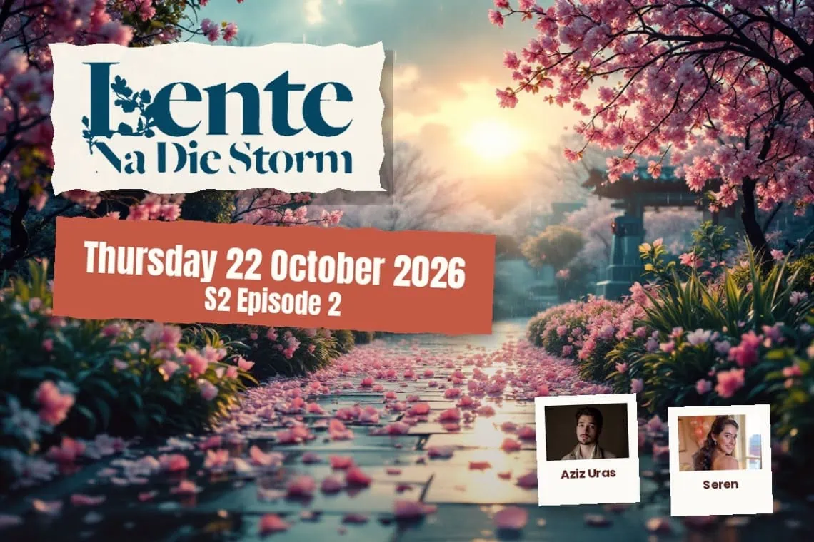 Lente na die Storm teasers artwork for Thursday 22 October 2026, S2 Episode 2, with cast photos.