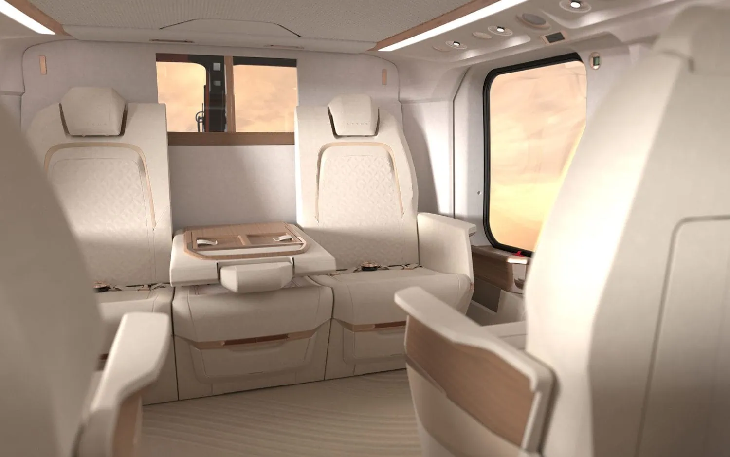 Lexus Flight helicopter passenger cabin and seating - Saffarazzi Lexus Flight helicopter passenger cabin and seating