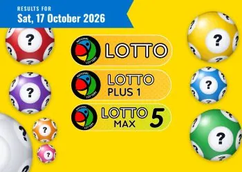 Lotto results card for Saturday 17 October 2026, with the Lotto, Lotto Plus 1 and Lotto 5 Max logo and date ribbon.
