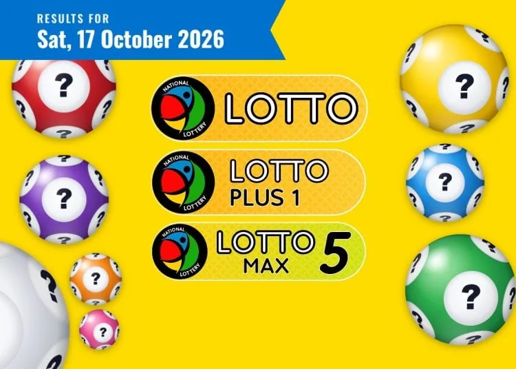 Lotto results card for Saturday 17 October 2026, with the Lotto, Lotto Plus 1 and Lotto 5 Max logo and date ribbon.