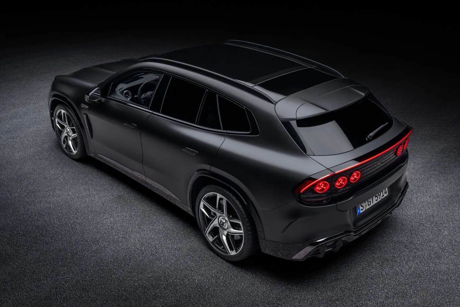 Mercedes-AMG GT SUV from above - Saffarazzi Mercedes-AMG GT SUV elevated rear three-quarter view.