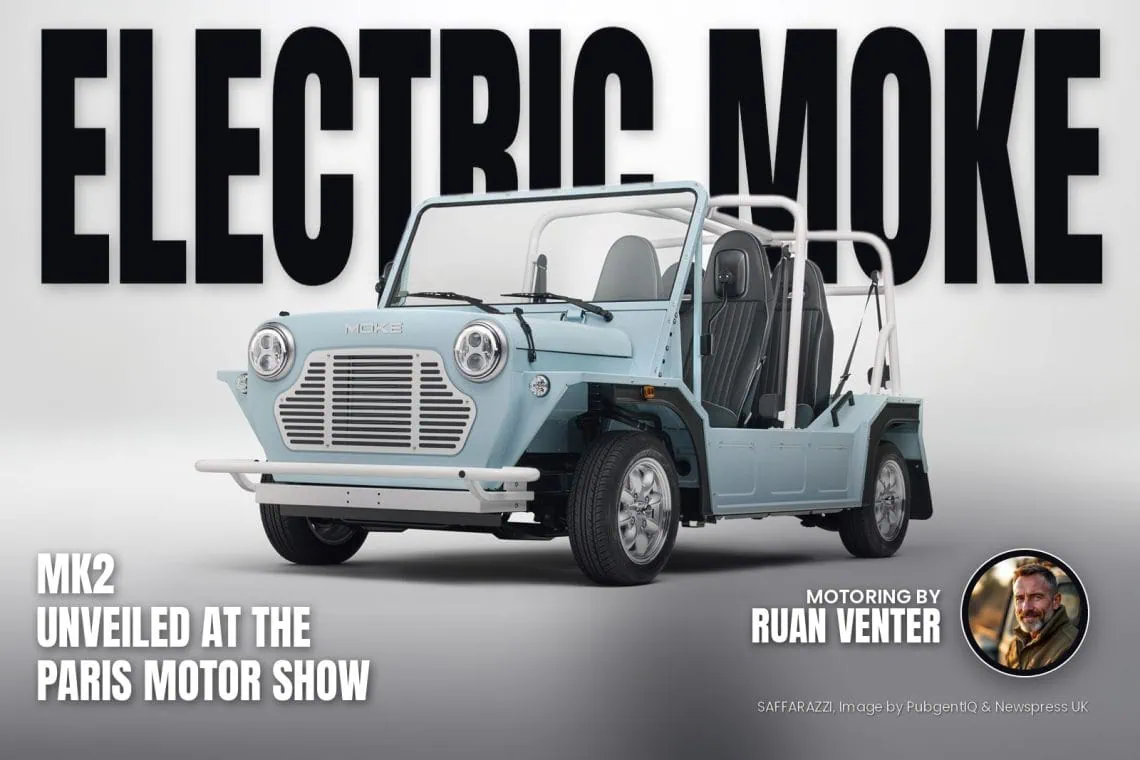 Electric MOKE Mk2 front three-quarter view in studio