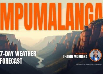 Mpumalanga 7-day weather forecast: magazine-style cover by Thandi Mokoena