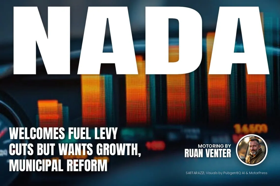 NADA welcomes fuel levy cuts but wants growth - Saffarazzi Nada magazine cover: Welcomes fuel levy cuts but wants growth, municipal reform, with the writer's by-line.