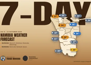 Namibia 7-Day Weather Forecast - Saffarazzi Namibia 7-day weather map, 9 - 15 October 2026