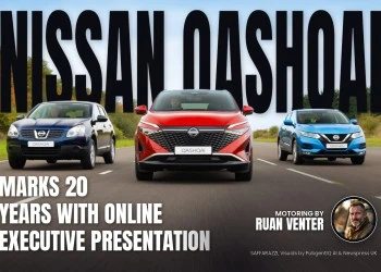 Nissan Qashqai magazine cover: Marks 20 years with online executive presentation, with the writer's by-line.