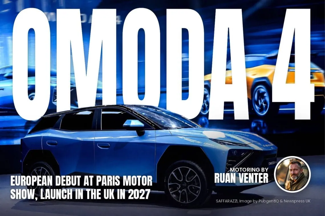 Omoda 4 compact SUV front three-quarter view at launch