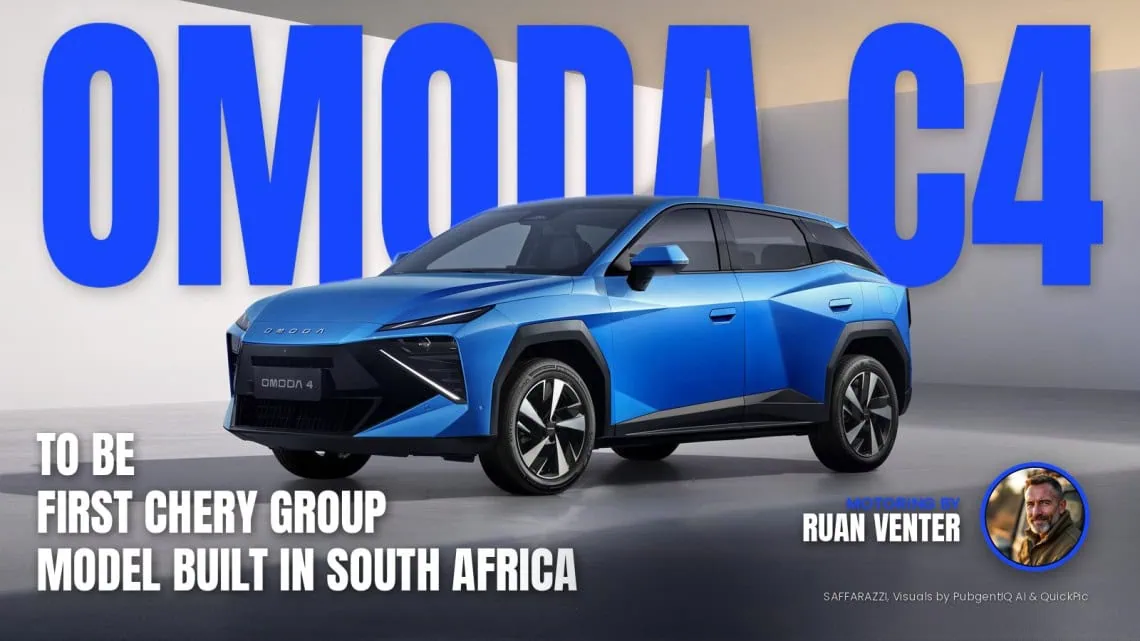 OMODA C4 to be first Chery Group model - Saffarazzi Omoda C4 magazine cover: To be first Chery Group model built in South Africa, with the writer's by-line.