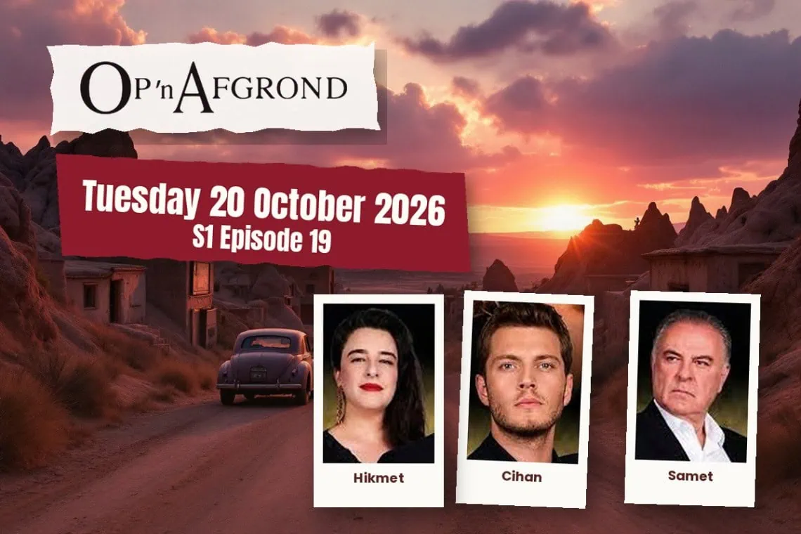 Op 'n Afgrond teasers Tuesday 20 October 2026 - Saffarazzi Op 'n Afgrond teasers artwork for Tuesday 20 October 2026, S1 Episode 19, with cast photos.