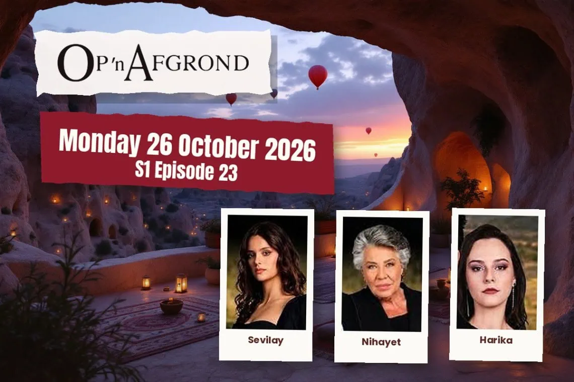 Op 'n Afgrond teasers Monday 26 October 2026 - Saffarazzi Op 'n Afgrond teasers artwork for Monday 26 October 2026, S1 Episode 23, with cast photos.