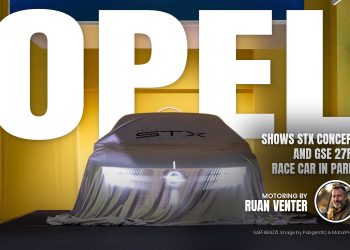 Opel STX Concept under cover with illuminated front light bar