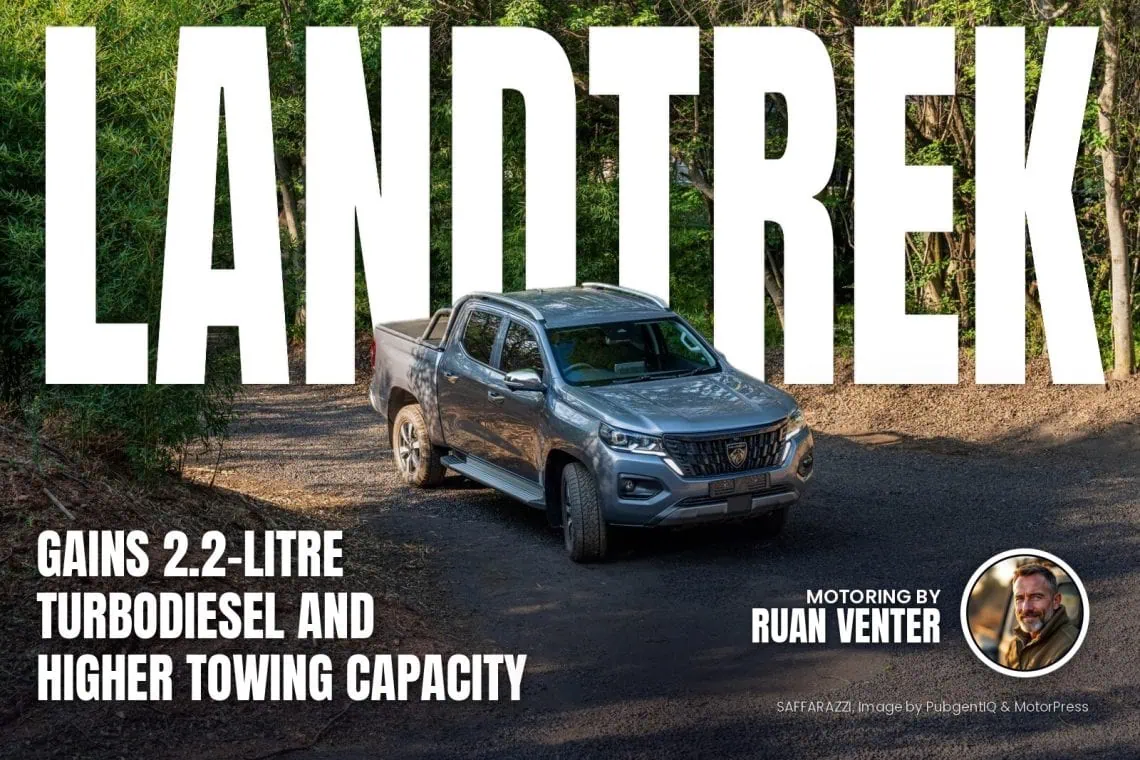Peugeot Landtrek double cab bakkie on gravel track