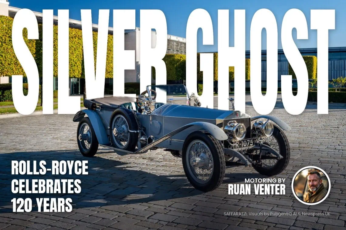 Silver Ghost magazine cover: Rolls-Royce celebrates 120 years, with the writer's by-line.