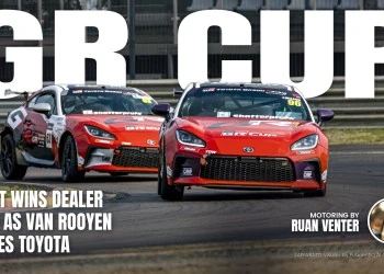Gr Cup magazine cover: Scott wins Dealer title as Van Rooyen leaves Toyota, with the writer's by-line.