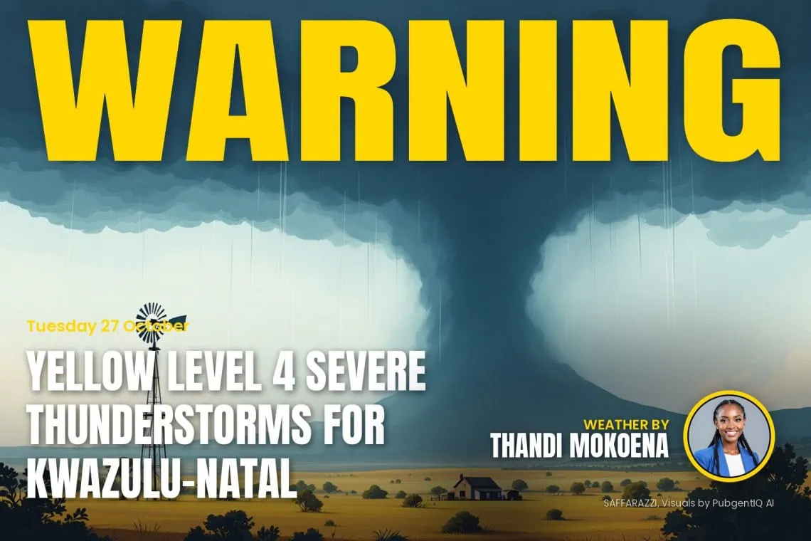 Severe Thunderstorms weather warning for KwaZulu-Natal - Saffarazzi Severe thunderstorms warning: Severe Thunderstorms weather warning for KwaZulu-Natal.