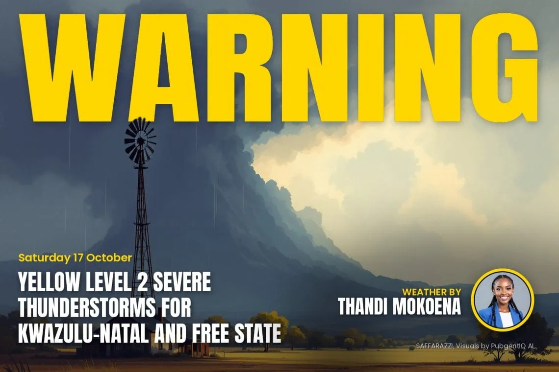 Severe Thunderstorms weather warning for KwaZulu-Natal and Free - Saffarazzi Severe thunderstorms warning: Severe Thunderstorms weather warning for KwaZulu-Natal and Free State.