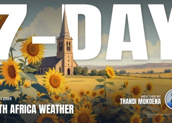 South Africa 7-day weather forecast cover for 20 - 26 October 2026, a South African landscape behind the big words 7-Day.
