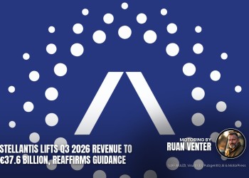 Stellantis magazine cover: Lifts Q3 2026 revenue to €37.6 billion, reaffirms guidance, with the writer's by-line.