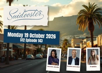 Suidooster teasers artwork for Monday 19 October 2026, S12 Episode 143, with cast photos.