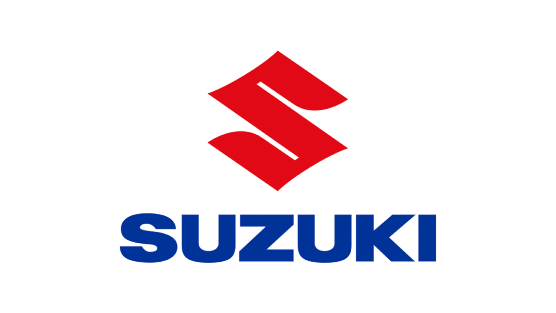 Suzuki brand logo - Saffarazzi Suzuki logo with red S emblem and blue lettering.