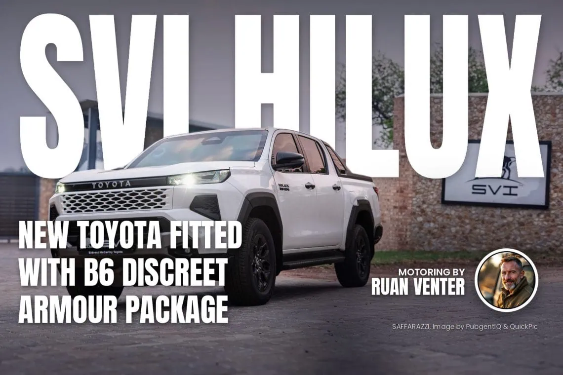 SVI Hilux armoured bakkie front three-quarter view
