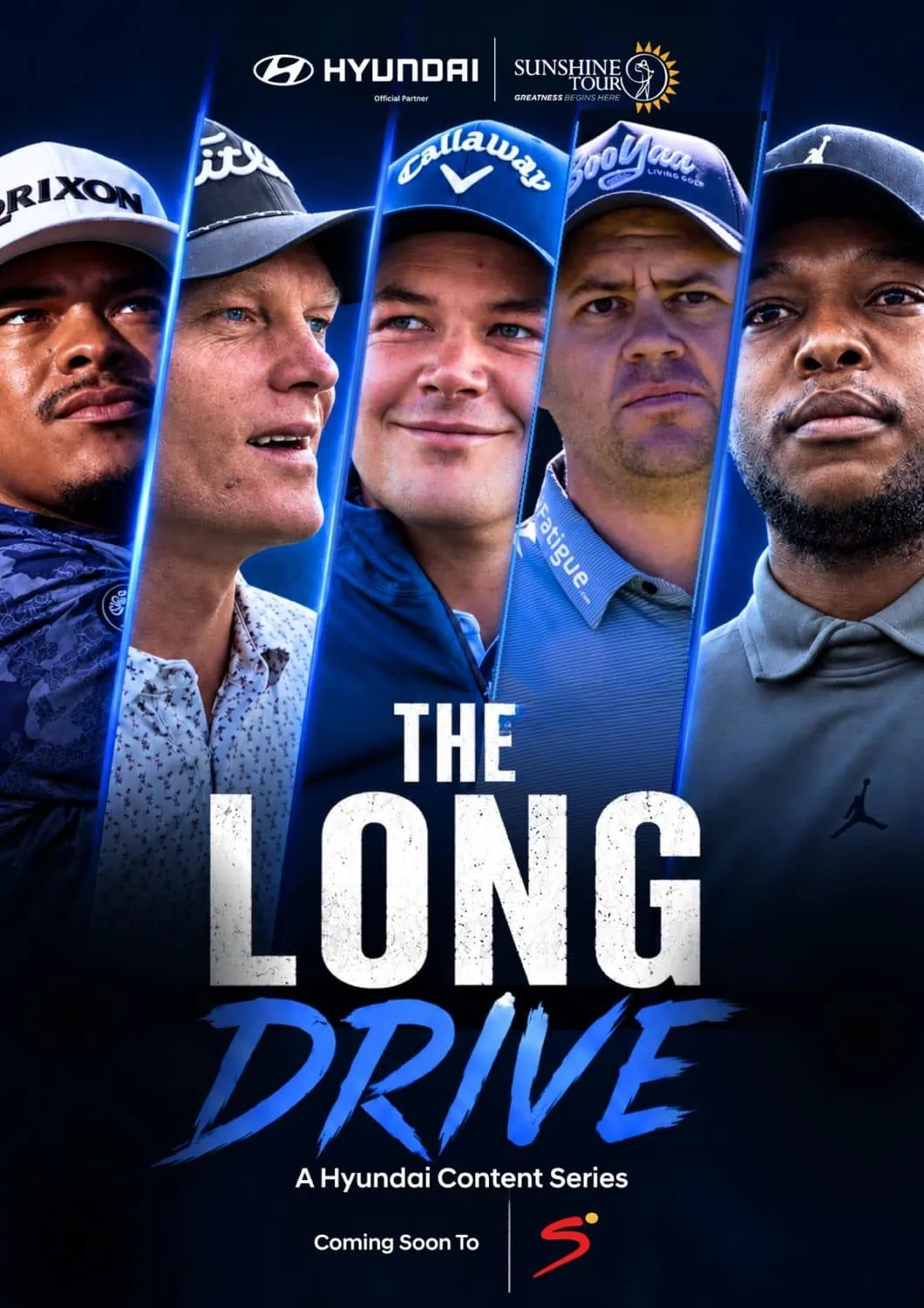 The Long Drive Hyundai content series poster with golfers - Saffarazzi The Long Drive Hyundai content series poster with golfers