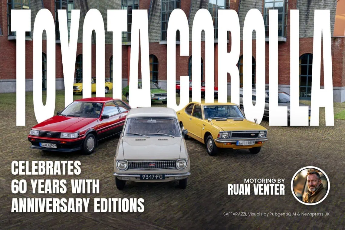 Toyota Corolla magazine cover: Celebrates 60 years with anniversary editions, with the writer's by-line.