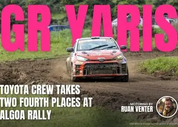 Toyota GR Yaris rally car on gravel at Algoa Rally