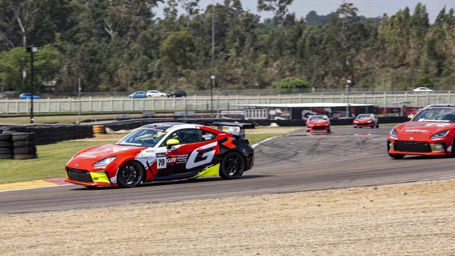 GR86 number 79 on track - Saffarazzi Toyota GR86 number 79 racing on the circuit.