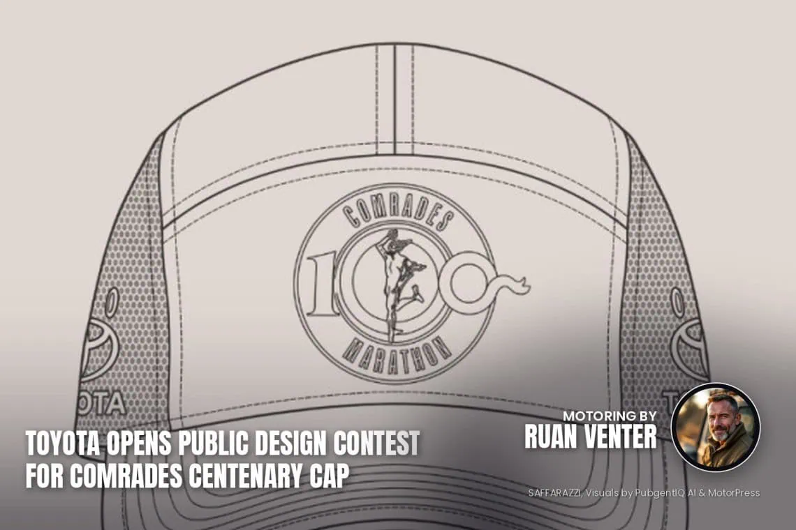 Toyota magazine cover: Opens public design contest for Comrades centenary cap, with the writer's by-line.