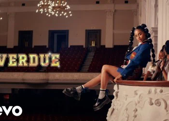 Overdue music video still: the opening frame of the official YouTube video.