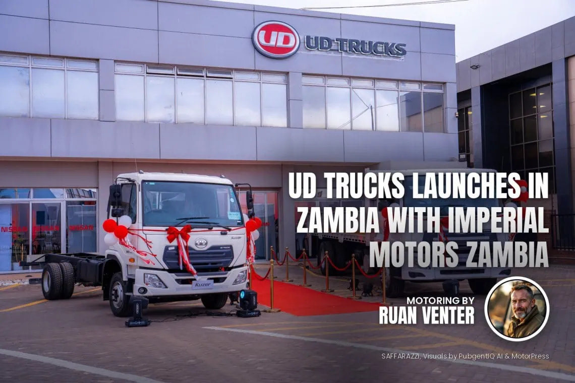 Ud Trucks magazine cover: Launches in Zambia with Imperial Motors Zambia, with the writer's by-line.