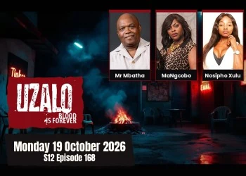Uzalo teasers artwork for Monday 19 October 2026, S12 Episode 168, with cast photos.