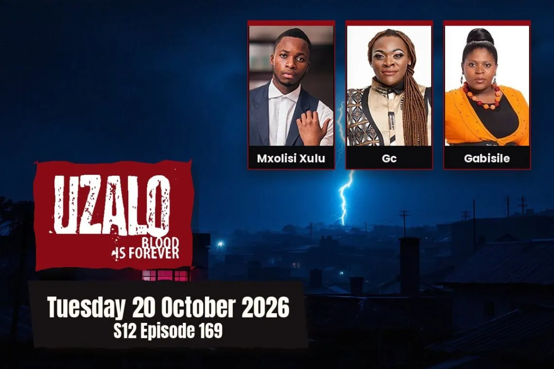 Uzalo teasers artwork for Tuesday 20 October 2026, S12 Episode 169, with cast photos.