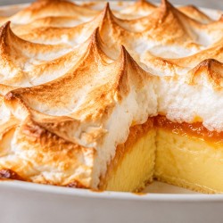 velvet_pudding_finished_1200x850 - Saffarazzi Traditional South African Velvet Pudding (Fluweelpoeding) with golden meringue, apricot jam and creamy baked custard.