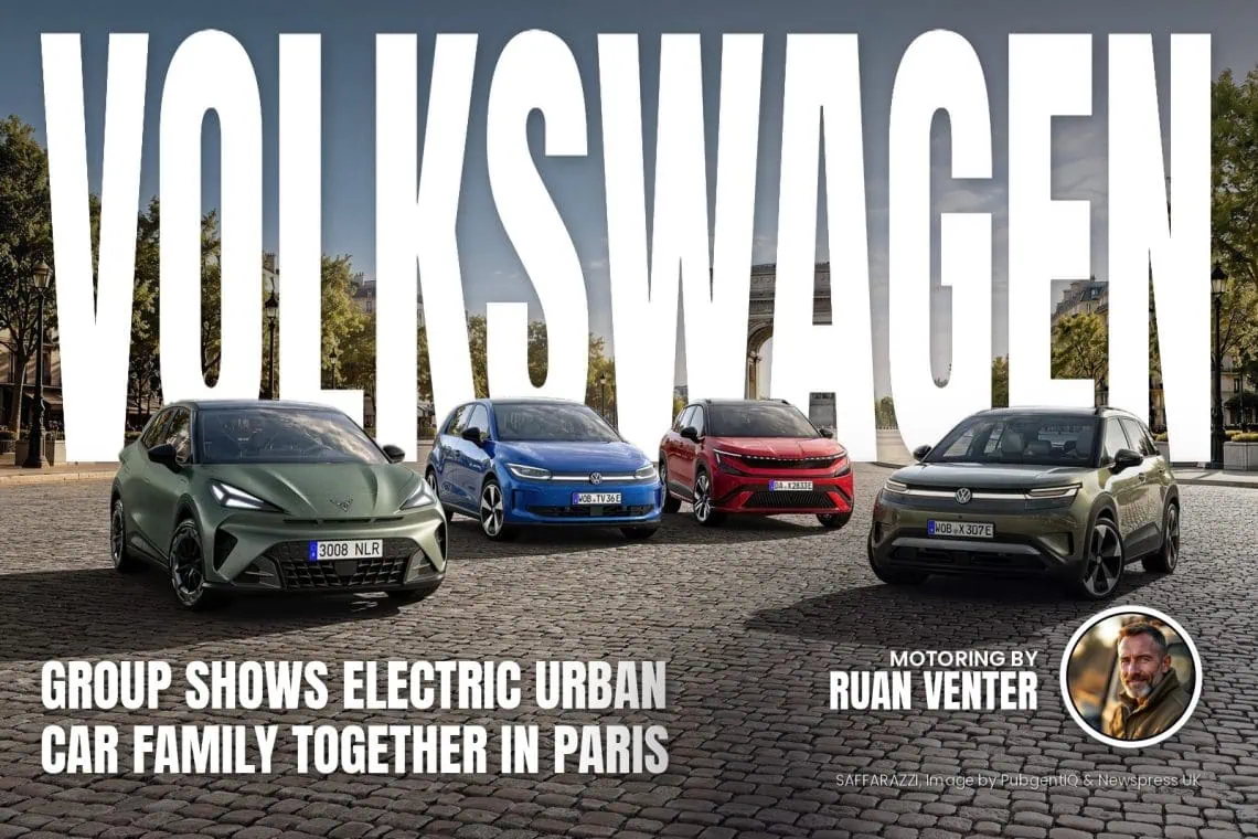 Volkswagen Group electric urban car family at Arc de Triomphe
