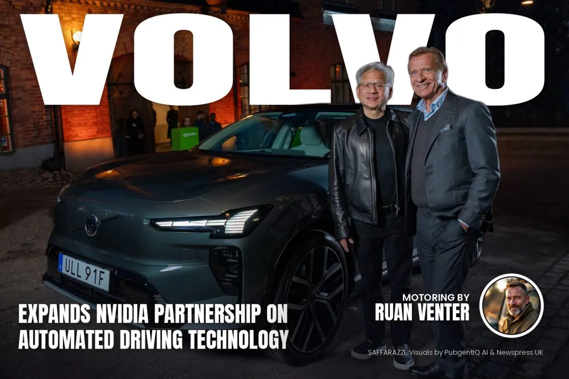 Volvo EX90 with two executives at evening event - Saffarazzi Volvo EX90 with two executives at evening event