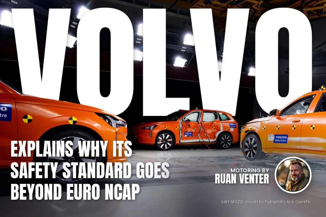 Volvo magazine cover: Explains why its safety standard goes beyond Euro NCAP, with the writer's by-line.
