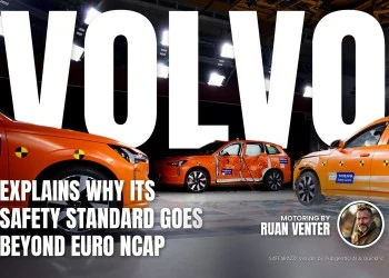 Volvo magazine cover: Explains why its safety standard goes beyond Euro NCAP, with the writer's by-line.