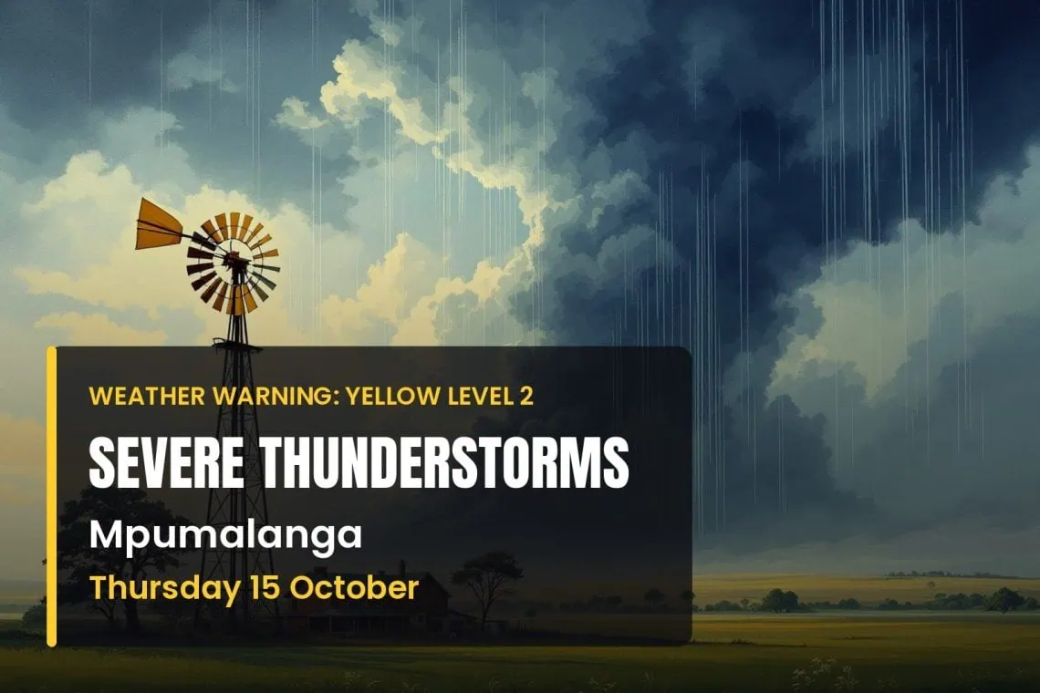 Mpumalanga on alert for severe thunderstorms until 8:59pm tonight - Saffarazzi Mpumalanga on alert for severe thunderstorms until 8:59pm tonight