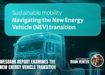 Wesbank magazine cover: Report examines the new energy vehicle transition, with the writer's by-line.