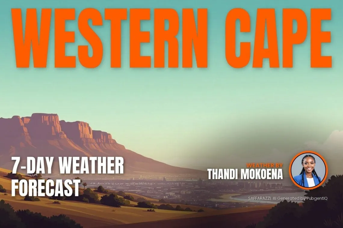 Western Cape 7-day weather forecast: magazine-style cover by Thandi Mokoena