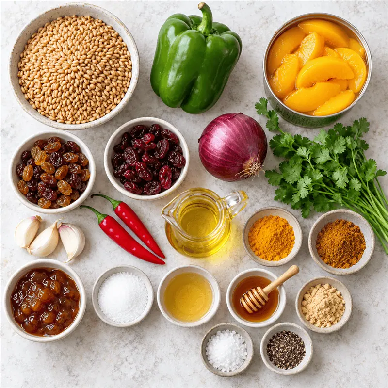 wheat-peach-salad-ingredients-800x800 - Saffarazzi Ingredients for sweet and spicy wheat and peach salad
